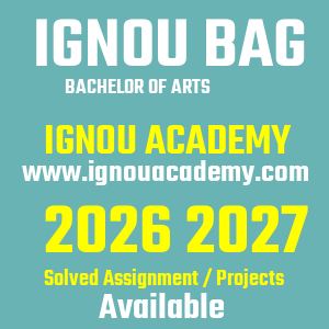 IGNOU BAG SOLVED ASSIGNMENT 2026 2027